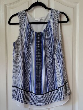 Rose & Olive Navy, Blue and White Striped Sleeveless Tank